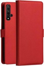 DZGOGO MILO-serie PC + PU horizontale flip lederen case voor Huawei Honor 20, met houder en kaartsleuf en portemonnee (rood)