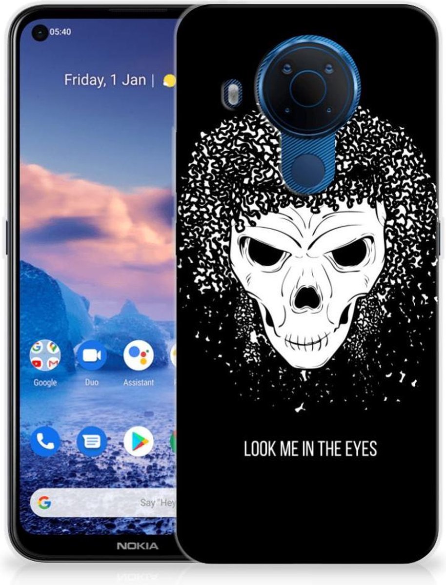 Silicone Back Case Nokia 5.4 Skull Hair