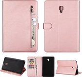 Voor Samsung Galaxy Tab A8.0 (2017) T380 Mode Kalfsstructuur Rits Horizontale Flip Leren Case met Standaard & Kaartsleuven & Portemonnee & Wek- / Slaapfunctie (Rose Goud)