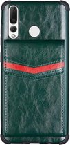 Voor Huawei P smart Z Flip Card Tas Koperen Gesp TPU + PU Lederen Achterkant Schokbestendig Hoesje met Kaartsleuven & Fotolijst (Groen)