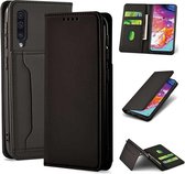 Voor Samsung Galaxy A70 Sterk magnetisme Vloeibaar gevoel Horizontaal Flip lederen tas met houder & kaartsleuven & portemonnee (zwart)