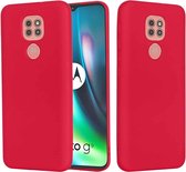 Voor Motorola Moto G9 Play Pure Color Vloeibare siliconen schokbestendige hoes met volledige dekking (rood)
