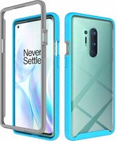 Voor OnePlus 8 Pro Starry Sky Solid Color Series schokbestendige pc + TPU beschermhoes (lichtblauw)