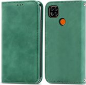 Voor Geschikt voor Xiaomi Redmi 9A Retro Skin Feel Business Magnetische Horizontale Flip Leren Case Met Houder & Kaartsleuven & Portemonnee & Fotolijst (Groen)