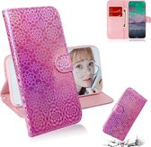 Voor Nokia 3.4 Effen Kleur Kleurrijke Magnetische Gesp Horizontale Flip PU Lederen Case met Houder & Kaartsleuven & Portemonnee & Lanyard (Roze)