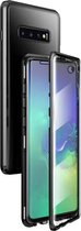 Voor Samsung Galaxy S10 magnetisch metalen frame dubbelzijdig gehard glazen hoesje (zwart)