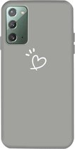 Voor Samsung Galaxy Note20 Three Dots Love-heart Pattern Frosted TPU beschermhoes (grijs)