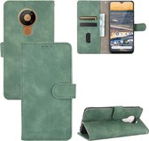 Voor Nokia 5.3 Effen Kleur Huidgevoel Magnetische Gesp Horizontale Flip Kalfsstructuur PU Lederen Case met Houder & Kaartsleuven & Portemonnee (Groen)