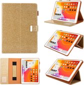Voor iPad Pro 11 inch （2018） Zakelijke stijl horizontale flip lederen tas met houder & kaartsleuf & fotolijst & portemonnee & draagriem & slaap- / wekfunctie (goud)