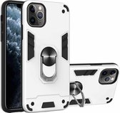 Voor iPhone 11 Pro Max 2 in 1 Armor Series PC + TPU beschermhoes met ringhouder (zilver)