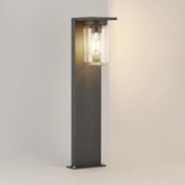 Lucande - Tuinpad verlichting - 1licht - aluminium, temperglas - H: 65 cm - E27 - donkergrijs, transparant