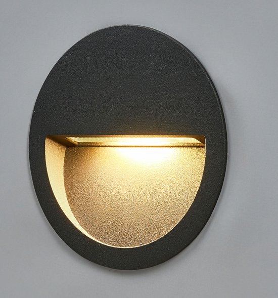 Lucande - Wandlamp buiten - 1licht - drukgegoten aluminium, glas - donkergrijs, helder - Inclusief lichtbron