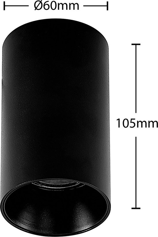 Arcchio - plafonnier - 1 lumière - aluminium - H: 10,5 cm - GU10 - noir