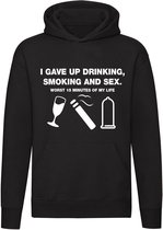 Worst 15 minutes Hoodie | drank | roken tabak | seks | clean |  sweater | trui | unisex | capuchon