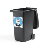 Container sticker Dieren portret - Een portret van een bull terrier Klikosticker - 40x40 cm - kliko sticker - weerbestendige containersticker