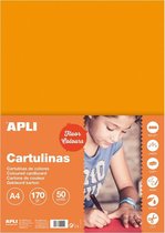 APLI Fluor oranje Karton A4 170 g/m² - 50 vel