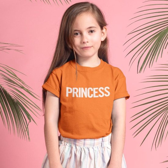 Oranje Koningsdag T-Shirt Kind Premium (3-4 jaar - MAAT 98/104) | Oranje kleding & shirts | Feestkleding