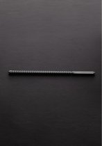 DIP STICK Ribbed (8x240mm) - Brushed Steel - Bondage Toys