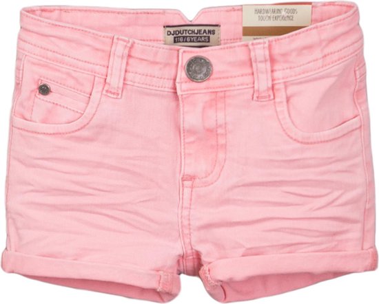 DJ Dutchjeans meisjes korte broek Light Neon Coral | bol.com