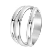 Lucardi Dames Ring Aglae - Ring - Cadeau - Moederdag - Staal - Zilverkleurig