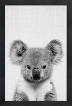 JUNIQE - Poster in houten lijst Koala zwart-wit foto -30x45 /Grijs &