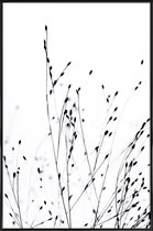 JUNIQE - Poster in kunststof lijst Black Grass -40x60 /Wit & Zwart