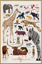 JUNIQE - Poster met kunststof lijst Vintage Afrika -60x90 /Kleurrijk