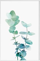 JUNIQE - Poster met kunststof lijst Print 18 -13x18 /Groen & Wit