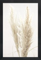 JUNIQE - Poster met houten lijst Pampas riet -13x18 /Ivoor & Wit