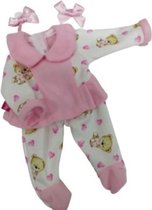 Berjuan Babypopkleding Meisjes Textiel Wit/roze 3-delig