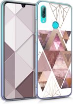 kwmobile telefoonhoesje voor Huawei P Smart (2019) - Hoesje voor smartphone in poederroze / roségoud / wit - Glory Driekhoeken design