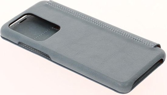 Minim Samsung Galaxy S20 Ultra Hoesje Echt Leer Book Case Blauw