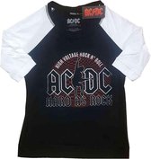 AC/DC Raglan top -M- Hard As Rock Zwart/Wit