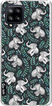 Casetastic Samsung Galaxy A42 (2020) 5G Hoesje - Softcover Hoesje met Design - Laughing Baby Elephants Print