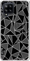 Casetastic Samsung Galaxy A42 (2020) 5G Hoesje - Softcover Hoesje met Design - Abstraction Lines Black Print