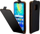 Zakelijke stijl verticale flip TPU lederen hoes voor Huawei Mate 20 Pro, met kaartsleuf (zwart)