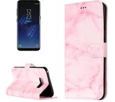 Voor Galaxy S8 roze marmer patroon horizontale flip lederen beschermhoes met houder & kaartsleuven & portemonnee
