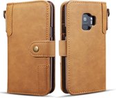 Koeienhuid textuur horizontale flip lederen case voor Galaxy S9, met houder & kaartsleuven & portemonnee & sling (bruin)