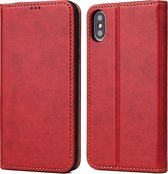 Horizontale Flip PU lederen tas voor iPhone XS Max, met houder & kaartsleuven & portemonnee (rood)