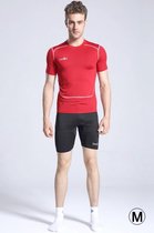 Heren Tights Sport T-shirt met korte mouwen, rood (maat: M)