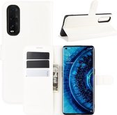 Voor OPPO Find X2 Litchi Texture Horizontal Flip PU lederen beschermhoes met houder & kaartsleuven & portemonnee (wit)