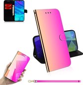 Voor Huawei Enjoy 9s / Honor 10i / 20i / 20 Lite / P Smart Plus 2019 Spiegelachtige magnetische attractie Horizontale flip lederen tas met draagkoord, ondersteuningshouder en kaartsleuf en po