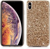 Glitter poeder TPU-hoesje voor iPhone X / XS (goud)