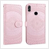 Voor Huawei P30 Pressed Printing Pattern Horizontal Flip PU Leather Case with Holder & Card Slots & Wallet & & Lanyard (Pink)