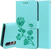 Rose reliÃ«f horizontale flip PU lederen tas voor Huawei P20 Pro, met houder & kaartsleuven & portemonnee (groen)