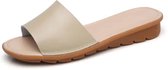 Eenvoudige en stijlvolle wilde slippers sandalen voor dames (kleur: beige maat: 35)