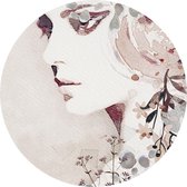 Muursticker Vrouw aquarel