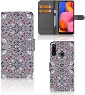 GSM Hoesje Geschikt voor Samsung Galaxy A20s Flipcover Flower Tiles