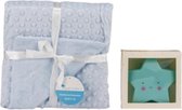 Interbaby Deken Met Lamp Junior 80 X 110 Cm Fleece Blauw 2-delig
