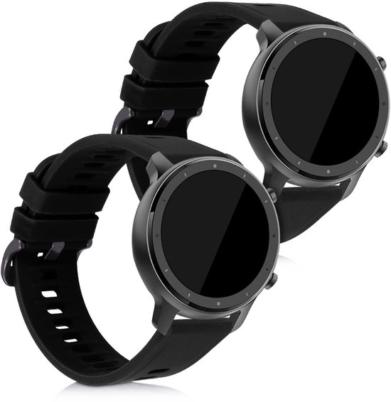 kwmobile 2x Bracelet pour Huami Amazfit RTG (47mm) / GTR2 / RTG 2e - Amazfit Fitness Bracelets en noir